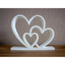 Escultura de amor moderna - 3 Corações