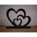 Escultura de amor moderna - 3 Corações